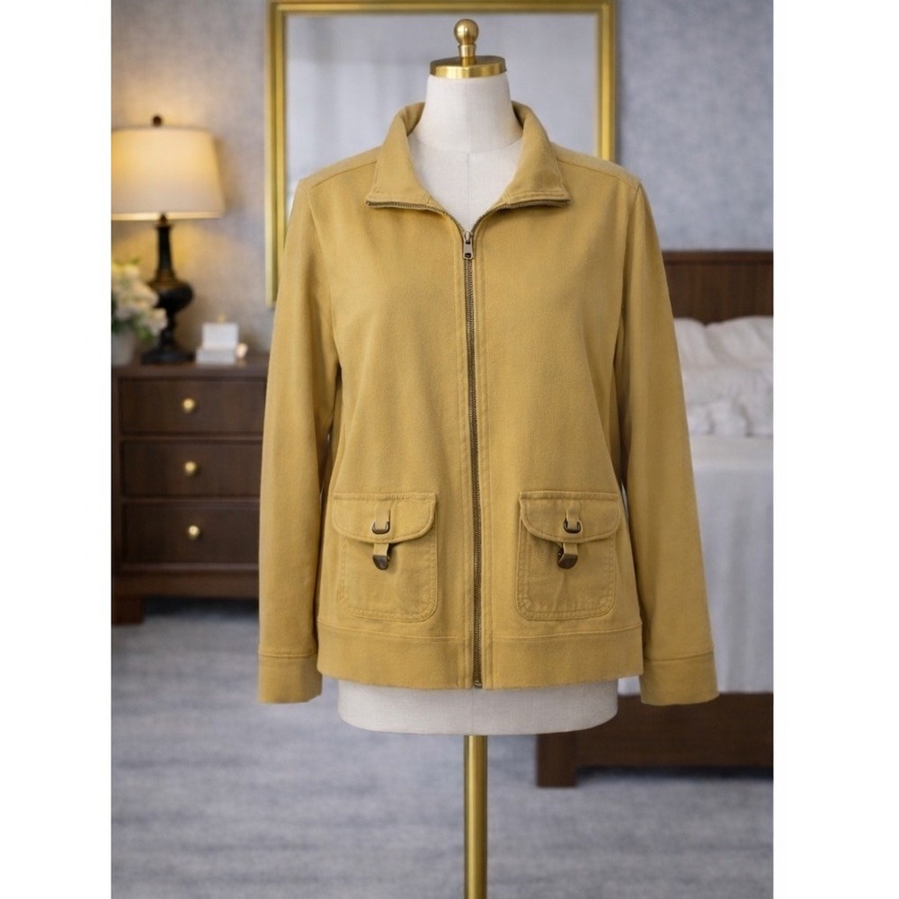 Lauren Jeans Co Ralph Lauren Cardigan Sweater Jacket Camel Tan Zip Cotton XL
